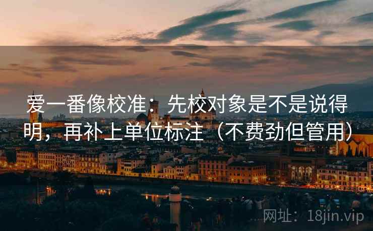 爱一番像校准：先校对象是不是说得明，再补上单位标注（不费劲但管用）