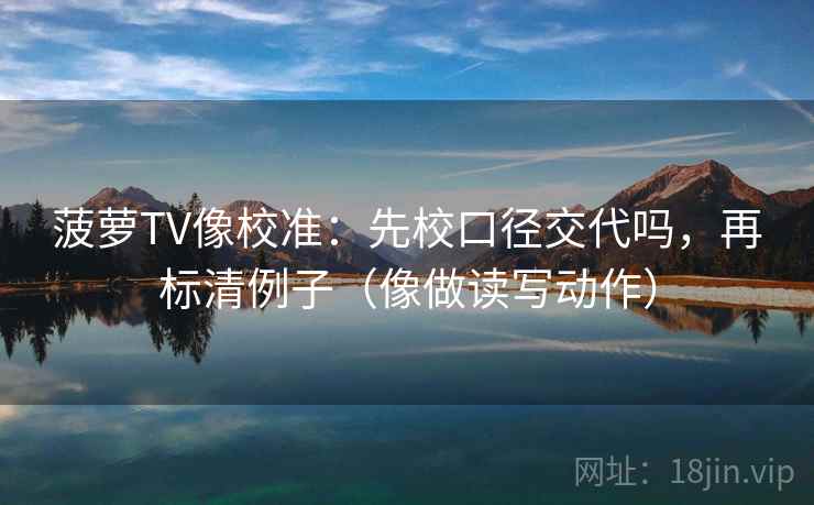 菠萝TV像校准：先校口径交代吗，再标清例子（像做读写动作）