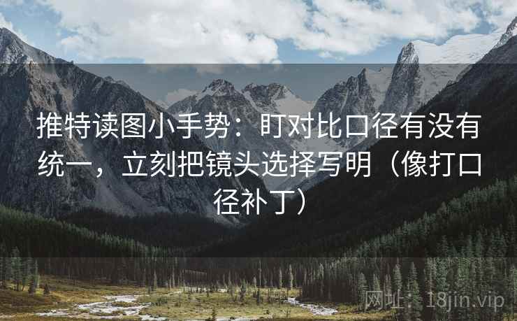 推特读图小手势:盯对比口径有没有统一,立刻把镜头选择写明(像打口径补丁) 推特读图小手势:盯对比口径有没有统一,立刻把镜头选择写明(像打口径补丁)