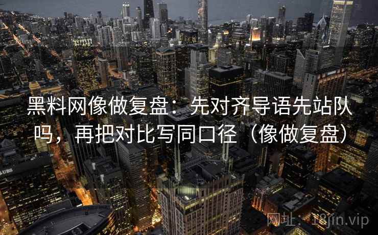 黑料网像做复盘：先对齐导语先站队吗，再把对比写同口径（像做复盘）