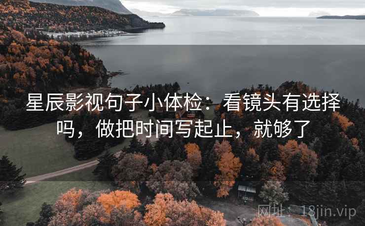 星辰影视句子小体检:看镜头有选择吗,做把时间写起止,就够了 星辰影视句子小体检:看镜头有选择吗,做把时间写起止,就够了